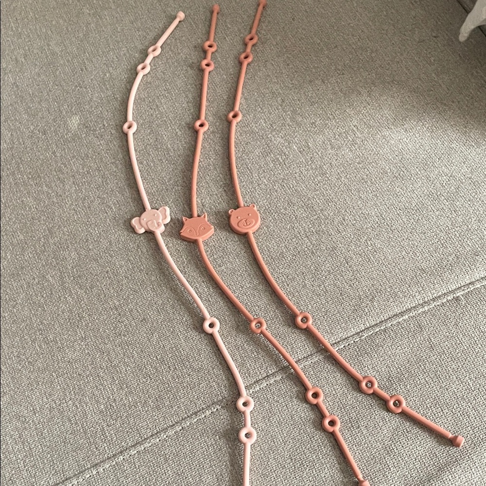 Pink animal toy straps